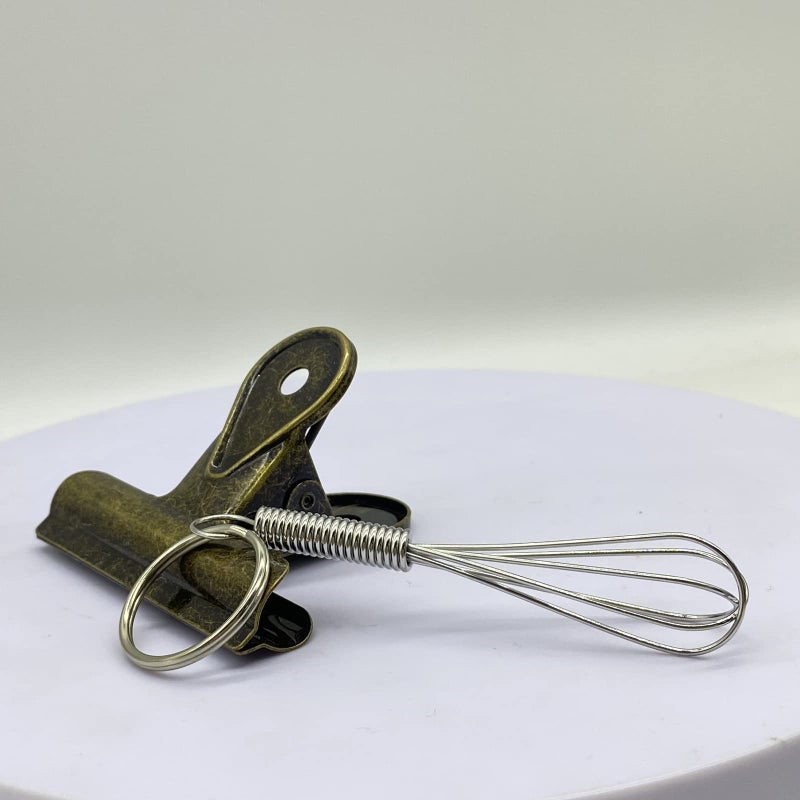 Zittop Mini Whisk Keychain Novelty for Chef Cook Foodie, Silver - Image 4